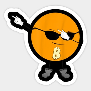 Dabbing Bitcoin T-Shirt Sticker